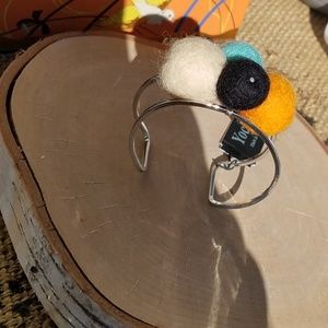 Yochi NY Felted Pom Pom Bracelet